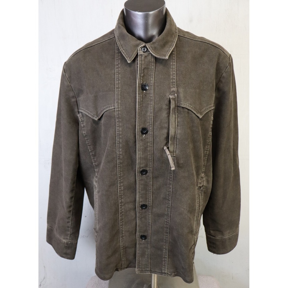 Indigo Palms Jacket Mens XXL Brown Button Front Cotton Chore Safari Photography
